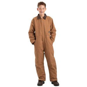 Youth Kids Berne Softstone Insulated Coverall Size Large (14-16) Brown Pockets